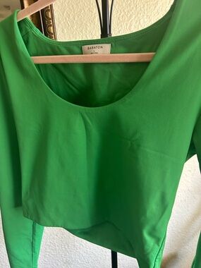 Babaton Kelly Green Scoop Neck Long Sleeve Top